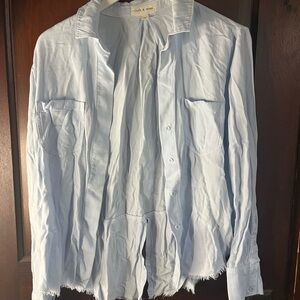 Cloth & Stone Blue Casual Button Down Shirt